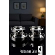 Aesco Paslanmaz Yuvarlak Küllük - Metal Kül Tablası - Masaüstü Küllük 4 Lü 722217