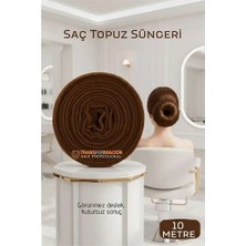 Aesco Profesyonel 10 Metre Kesilebilir Saç Topuz Süngeri - Kuaför Tipi Esnek Form Verici Kahve
