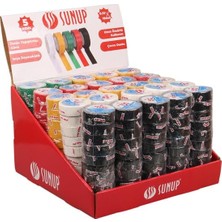 Aesco SN-27919 0.13X18MM 5 Renk Izole Elektrikçi Bant 10 Metre 50X5’LI Paket (Kırmızı- Sarı - Siyah - Yeşil - Beyaz)