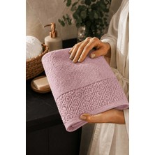 Lady Sunna El Yüz Havlusu 50X90 cm %100 Pamuk Kısmi Kadife  Quadro Pembe