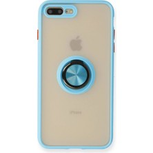 Renas Store Iphone 7 Plus Kılıf Montreal Yüzüklü Silikon Kapak - Buz Mavi
