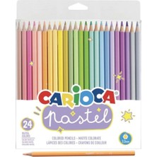 Aesco Pastel Renkli Kuru Boya Kalemi 24'lü