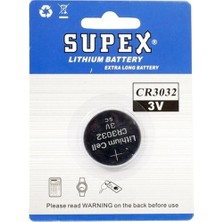 Supex CR3032 3V Lityum Düğme Pil Tekli Paket (Kdo)