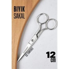 Aesco Ice Tempered 702 Bıyık Makası - Bıyık Sakal Düzeltme Makası Kuaför Makası 12 cm