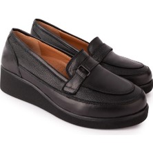 Gondol Hakiki Deri Anatomik Taban Bant Detaylı Rahat Ayakkabı MLK.5508 Siyah
