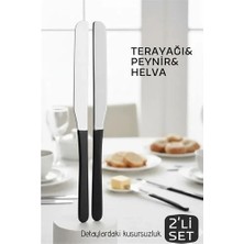 Aesco Lüks Seri 2'li Tereyağı ve Peynir Bıçağı Seti - Paslanmaz Çelik & Ergonomik Silikon Saplı 16 cm 719999