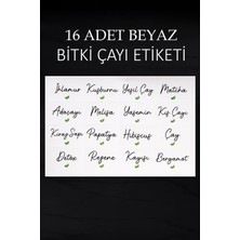 Dolkin Home Beyaz Bitki Çayı Seti Etiketi Suya Dayanıklı 16 Parça Bitki Çay Seti Etiketi 7 cm x 4.5 cm