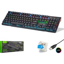 ForWhat Büro Ev Ofis Bilgisayarı Için Siyah Gaming Mekanik Rgb Klavye