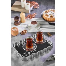 altabi Dijital Baskılı Cam Servis Tepsisi – Kelebek Motifli, 40X28 cm
