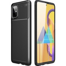 Renas Store Samsung Galaxy M51 Kılıf Auto Focus Karbon Kapak - Siyah