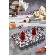 altabi Dijital Baskılı Cam Servis Tepsisi – Ebruli Motifli, 40X28 cm