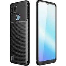 Küçük Hazine Realme C21 Kılıf Auto Focus Karbon Kapak - Siyah