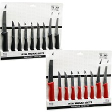 Renas Store 9pcs Tırtırlı Bıçak Seti 1AD 24CM Ekmek 2AD 10CM Sebze 6AD 6.5cm Meyve