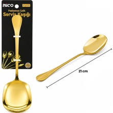 Runaway Paslanmaz Çelik 21 cm Metal Servis Kaşığı Gold Kaplama