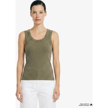Nautica Kadın Yeşil Slim Fit Kolsuz T-Shirt 35V422T.3DN