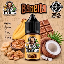 Premium Banella 30ML/35MG Salt Likit Aroma – Muz, Çikolata, Hindistan Cevizi ve Fıstık Ezmesi Aromalı