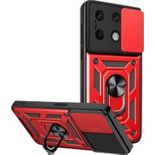 Magicool Xiaomi Redmi Note 13 4g Kılıf Pars Lens Yüzüklü Silikon - Kırmızı