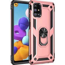 Magicool Samsung Galaxy M31S Kılıf Sofya Yüzüklü Silikon Kapak - Rose