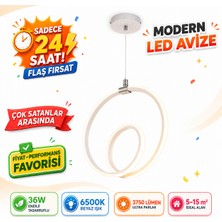 Nehir Hediyelik Nehir Beyaz Tekli Sarkıt LED Beyaz Işık Ultra Ledli Salon Mutfak Oda Hol Ledli Avize