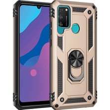Magicool Huawei Y6P Kılıf Sofya Yüzüklü Silikon Kapak - Gold
