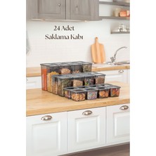 Renas Store 24'lü 3 Boy Kavanoz Seti & Saklama Kabı & Erzak Kabı 8X650/1300/1900 ml (40 Lı Etiket Hediyeli)
