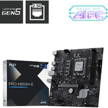 MSI Msı Pro H810M-E Ddr5 6400MHZ (Oc) M.2 Matx 1851P