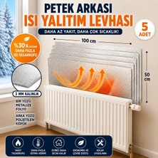 5 Adet Petek Kalorifer Radyatör Arkası Folyolu Plaka Isı Yalıtım Levhası Şilte Petek Yalıtım Levhası