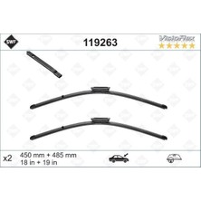 Valeo Kmrsfres Silecek 45 48.5 X2 Flatblade Mini R55 12 R56 10 F56 13 R57 10 R58 11 R59 12
