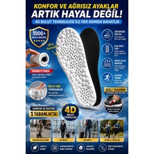Ortopedik Tabanlık - Şok Emici, Ark ve Topuk Destekli Siyah Günlük Ayakkabı Içi Tabanlık 4d Bulut Teknolojisi