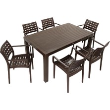 Norino Mandella Wood 90X150 Cafe Koltuk Masa Takımı (Camsız)  Kahverengi