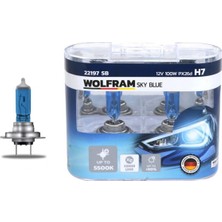 Wolfram Kmrsfres Ampul 12V H7 100 PX26D Sky Blue Beyaz Işik