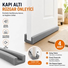 Baffhome 4 Adet Kapı Altı Rüzgar Önleyici Isı Yalıtım Süngeri Soguk Rüzgar Önleyici