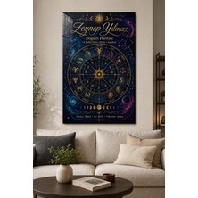 Kişiye Özel Doğum Haritası Baskılı Cam Tablo – Astroloji Uv Baskı Duvar Tablosu