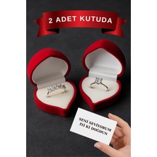 Carat Stone Pırlanta Işıltılı Gerçek Gümüşten Kadın Beştaş ve Tektaş Yüzük Rodyum Kaplamalı