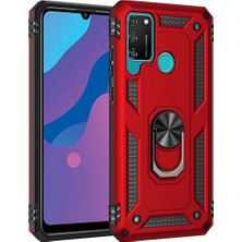 Verto Newface Huawei Y6P Kılıf Sofya Yüzüklü Silikon Kapak - Kırmızı