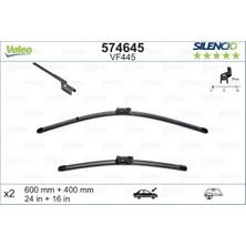 Valeo Kmrsfres Ön Cam Silecek Süpürge Takimi Corsa F 19- Mokka 20- Combo 12- P208-P2008 19- C3 Picasso 09- C4 20- D S3 18- Doblo-Kuga-Ibiza Flat Blade VM445 X2 600 400 mm