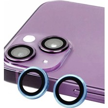 Verto Newface Apple iPhone 14 Raze Metal Kamera Lens - Mavi