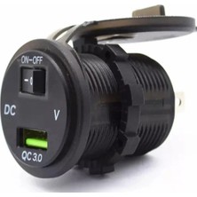 MELLİFERA Mellifera Açma Kapama Düğmeli ve Voltaj Göstergeli Karavan Yat ve Tekne Için Hızlı Şarj USB Portu