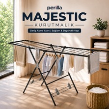 Atlanta Home Perilla Majestic Tek Katlı 2 Kanatlı Çamaşır Kurutmalığı Katlanabilir Dayanıklı Yer Tasarruflu