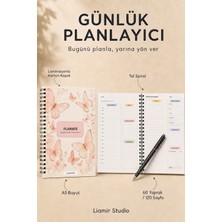 Liamir Studio Günlük Planlayıcı | Ajanda - Pembe Kelebek | Laminasyonlu Karton Kapak | A5 Boyut