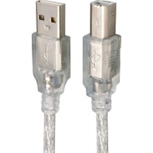 Mn6 MN57YK USB 2.0 Gümüş Yazıcı Kablosu 5 Metre, USB A Erkek - USB B Erkek Printer Bağlantı Kablosu