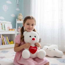 I Love You Kalpli Beyaz Sevimli Peluş Ayıcık 30 cm