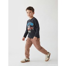 LC Waikiki Lcw Kids Kahverengi Beli Lastikli Erkek Çocuk Kargo Pantolon