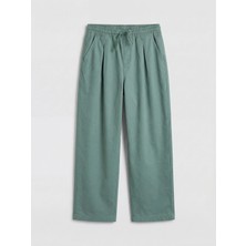 LC Waikiki Lcw Kids Yeşil Pileli Gabardin Erkek Çocuk Pantolon
