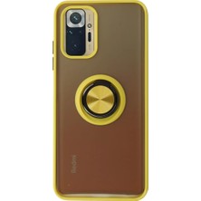 Verto Newface Xiaomi Redmi Note 10 Kılıf Montreal Yüzüklü Silikon Kapak - Sarı