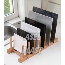 Asel Plast Bambu Tabaklık Standı & Tencere Kapağı & Kitaplık & Düzenleyici &organizer & Stand & Bulaşıklık &raf