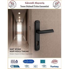 Trendhomm Prizma Aynalı - Mat Siyah - Yale Dış Çelik Kapı Kolu