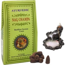 Ayurvedic Doğal Konık Tütsüler (Şelale Geri Akışkanlı) || 20 Farklı Aroma ve Koku || Palo Santo, Whıte Sage (Adaçayı), Nag Champa,... (Nag Champa)