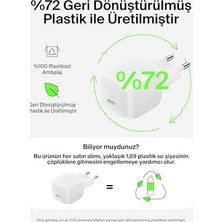 Kompakt Duvar Şarj Cihazı 45 W, Apple iPhone 17, 16 And 15 Serisi,  Galaxy S25, Ipad, Airpods ve Daha Fazlası Için Usb-C Güç Iletimli Hızlı Şarj, Beyaz