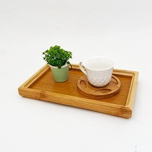 Bambu Dikdörgen Servis Tepsisi Küçük Boy Tepsi 25CM*15CM*2.6CM